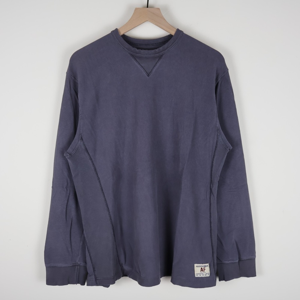 Vintage‎ Abercrombie & Fitch Crewneck Sweatshirt 100% Cotton Navy Medium 22x28.5